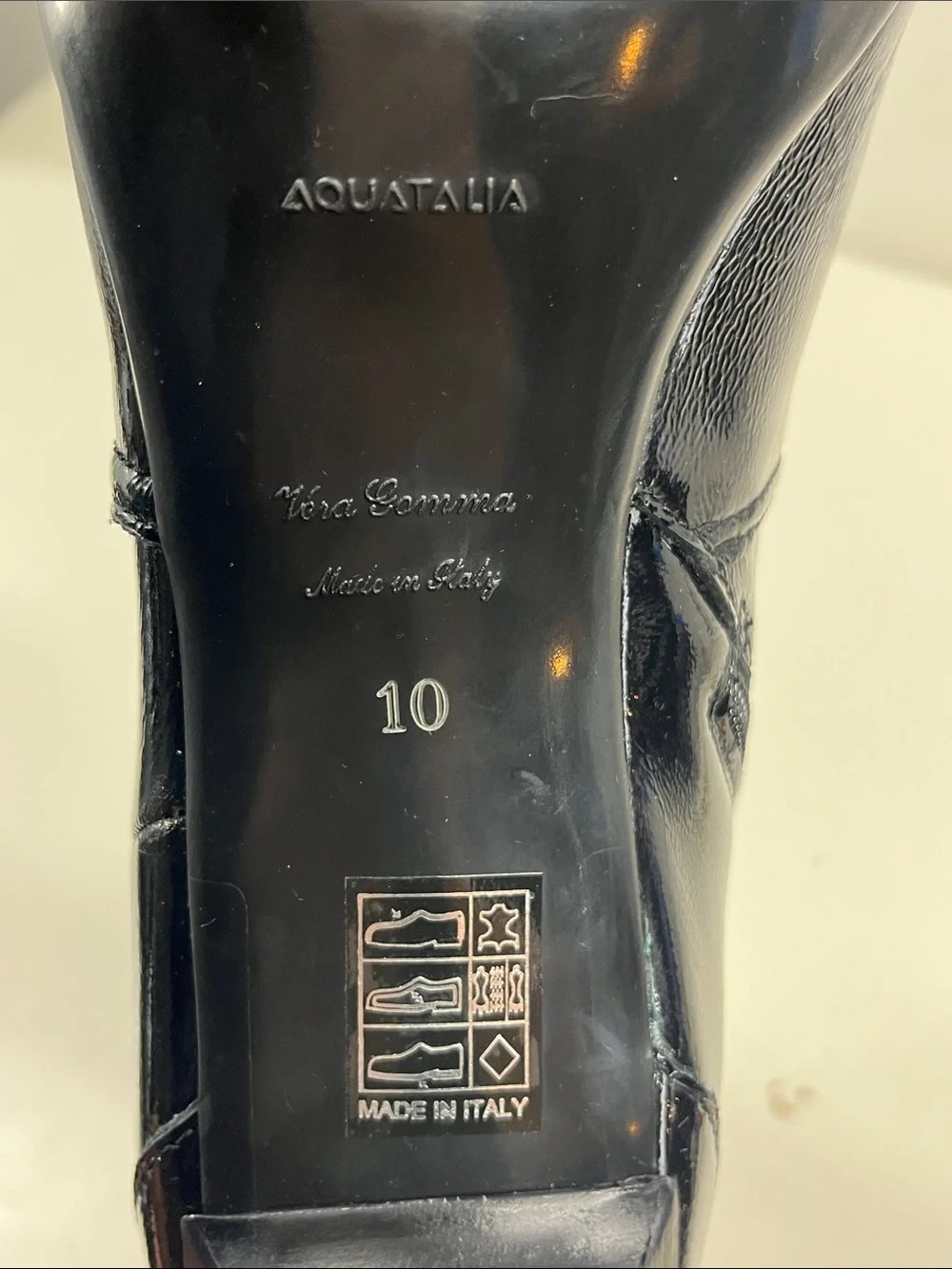 New Aquatalia Renisa Leather Boots in Black Leather Size 10